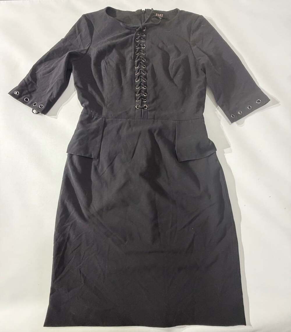 Alex Marie Womens 6 Black Lace Up Grommet Dress Long Sleeve Gothic Mini